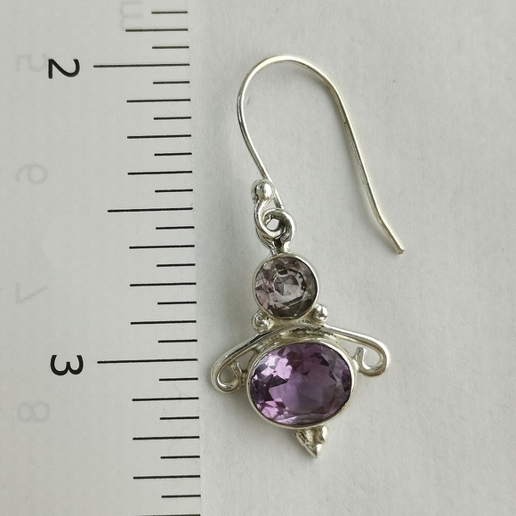 Lavender Amethyst dangle drop earrings in Sterling Silver 🆕 - Picture 2 of 6